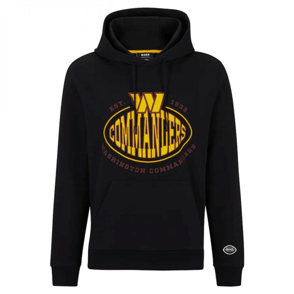 Men's Washington Commanders Black BOSS X Touchback Pullover Hoodie 