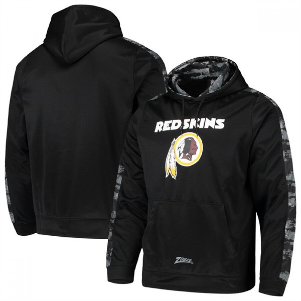 Men's Washington Commanders Zubaz Black Tonal Oxide Pullover Hoodie 