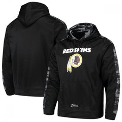 Men's Washington Commanders Zubaz Black Tonal Oxide Pullover Hoodie 