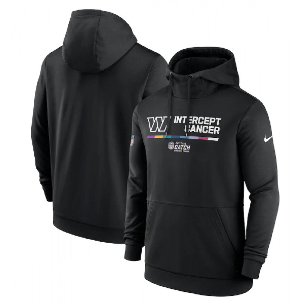 Men's Washington Commanders 2022 Black Crucial Catch Therma Performance Pullover Hoodie 