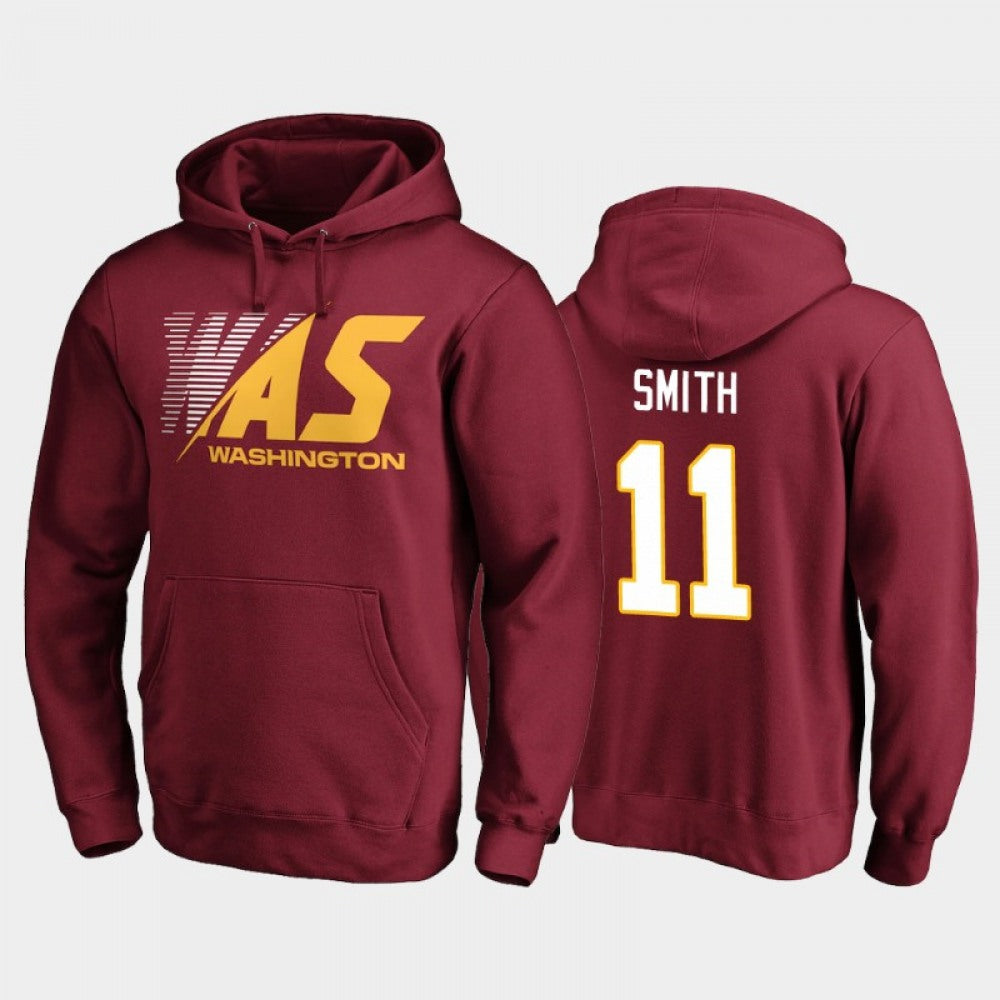 Men's Washington Football Team #11 Alex Smith 2020 Burgundy Stealth Scanner Pullover Hoodie 