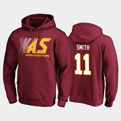 Men's Washington Football Team #11 Alex Smith 2020 Burgundy Stealth Scanner Pullover Hoodie 