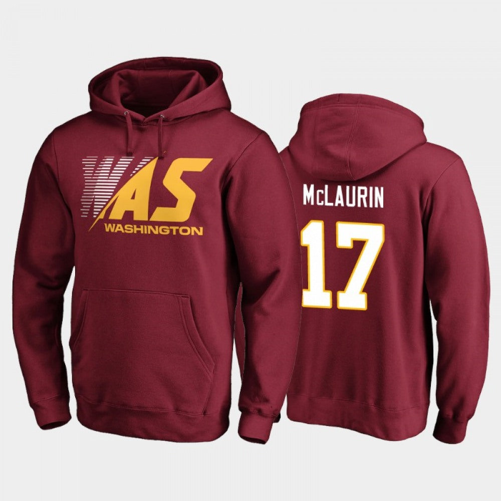 Men's Washington Football Team #17 Terry McLaurin 2020 Burgundy Stealth Scanner Pullover Hoodie 
