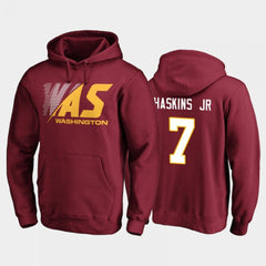 Men's Washington Football Team #7 Dwayne Haskins Jr. 2020 Burgundy Stealth Scanner Pullover Hoodie 