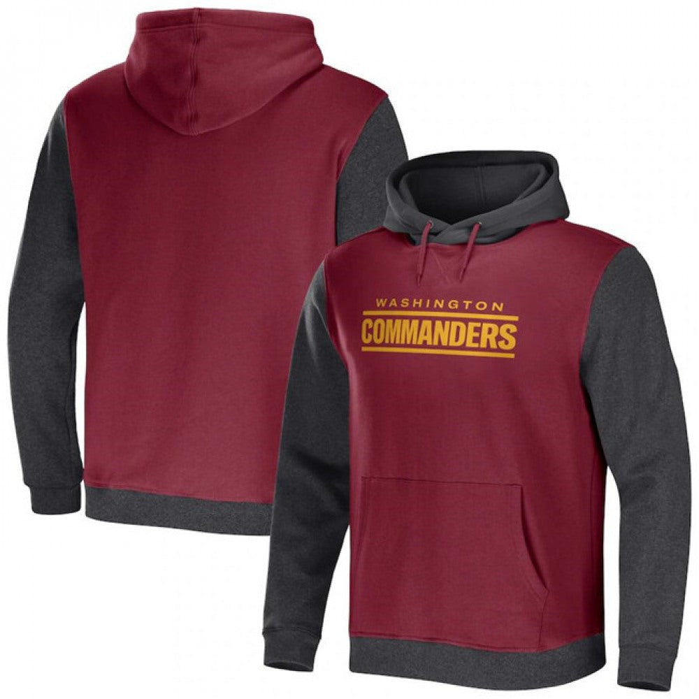 Men's Washington Commanders x Darius Rucker Collection Burgundy/Charcoal Colorblock Pullover Hoodie 
