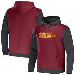 Men's Washington Commanders x Darius Rucker Collection Burgundy/Charcoal Colorblock Pullover Hoodie 