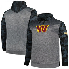 Men's Washington Commanders Heather Charcoal Big & Tall Camo Pullover Hoodie 