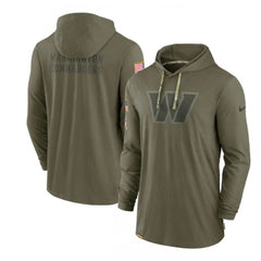 Men's Washington Commanders 2022 Olive Salute to Service Tonal Pullover Hoodie 