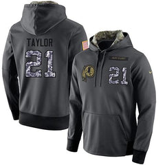 NFL Men's Washington Redskins #21 Sean Taylor Stitched Black Anthracite Salute to Service Player Performance Hoodie 