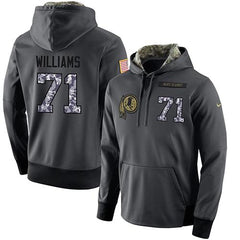 NFL Men's Washington Redskins #71 Trent Williams Stitched Black Anthracite Salute to Service Player Performance Hoodie 
