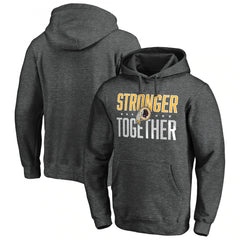 Men's Washington Redskins Heather Charcoal Stronger Together Pullover Hoodie 
