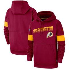 Men's Washington Redskins 2019 Burgundy 100th Season Sideline Team Logo Performance Pullover Hoodie 