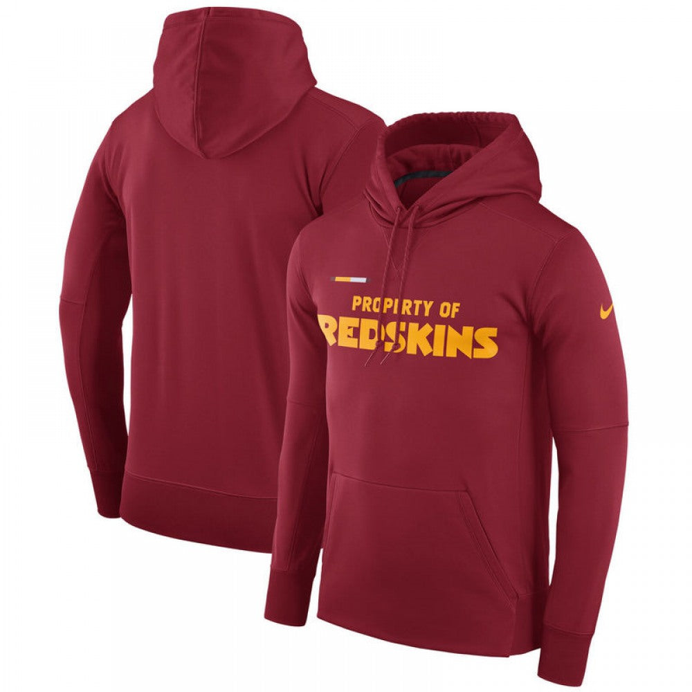 Men's Washington Redskins Burgundy Sideline Property Of Performance Pullover Hoodie 