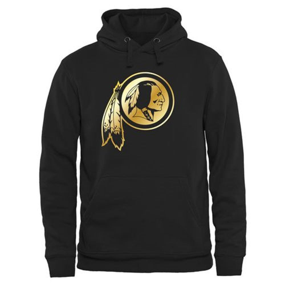 Men's Washington Redskins Pro Line Black Gold Collection Pullover Hoodie 