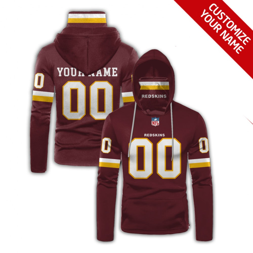 Men's Washington Football Team 2020 Red Customize Hoodie Mask 