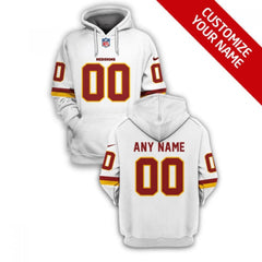 Men's Washington Football Team Active Player Custom 2021 White Pullover Hoodie 