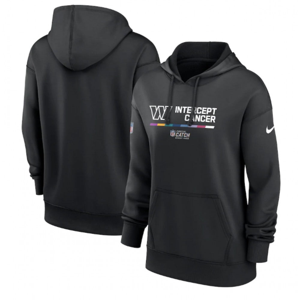 Women's Washington Commanders 2022 Black NFL Crucial Catch Therma Performance Pullover Hoodie(Run Small) 