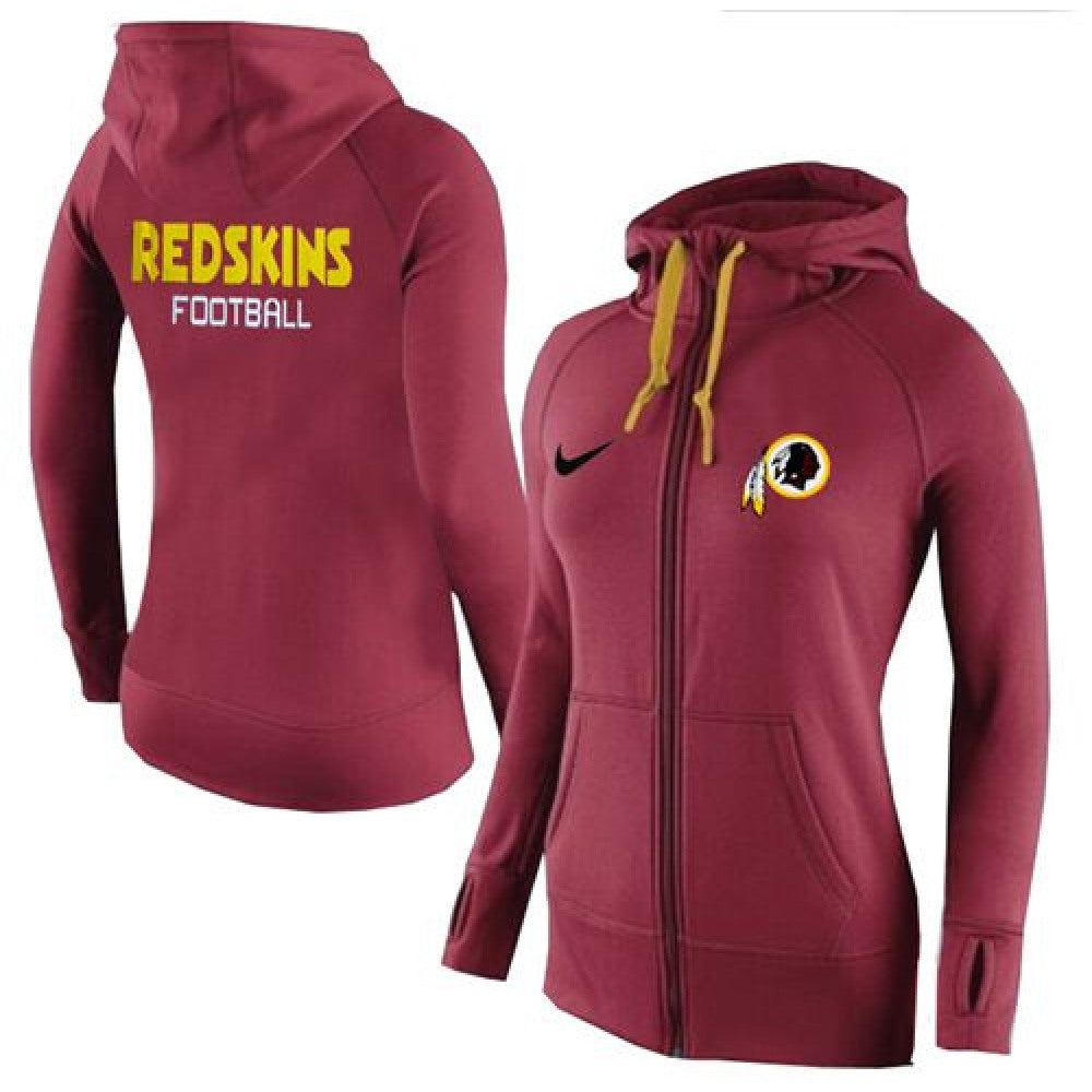 Women's Washington Redskins Full-Zip Performance Hoodie Red_1 