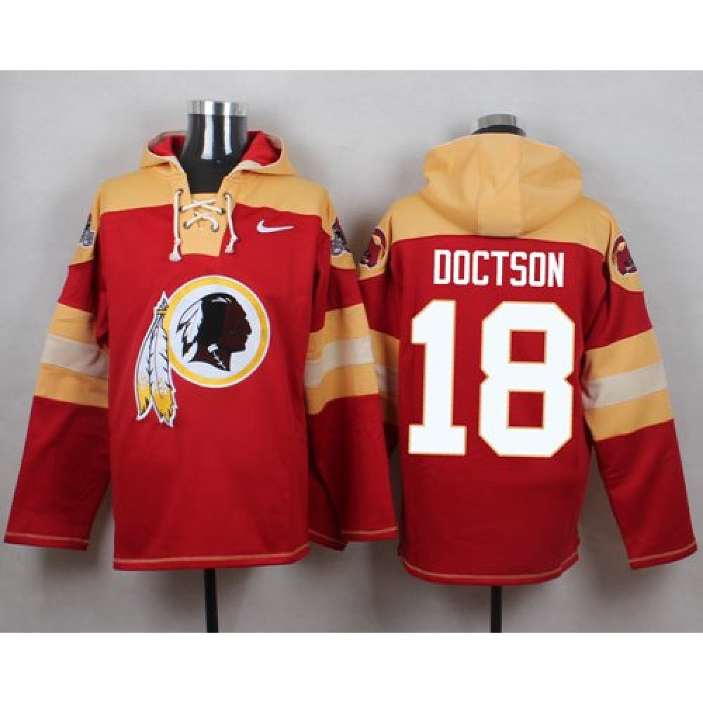 Redskins #18 Josh Doctson Burgundy Red Player Pullover NFL Hoodie 