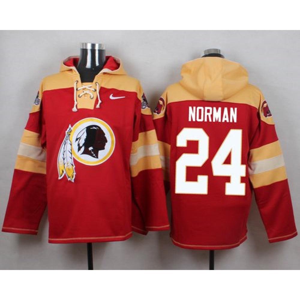 Redskins #24 Josh Norman Burgundy Red Player Pullover NFL Hoodie 