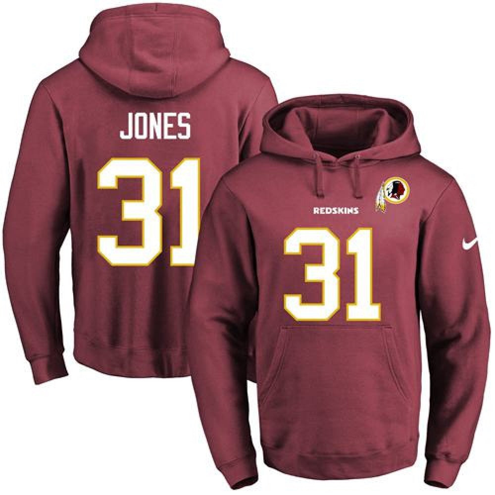 Redskins #31 Matt Jones Burgundy Red Name & Number Pullover NFL Hoodie 