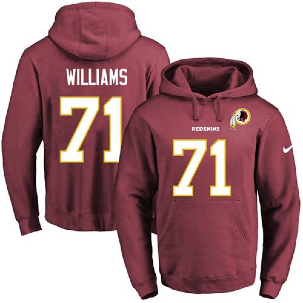 Redskins #71 Trent Williams Burgundy Red Name & Number Pullover NFL Hoodie 
