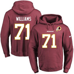 Redskins #71 Trent Williams Burgundy Red Name & Number Pullover NFL Hoodie 