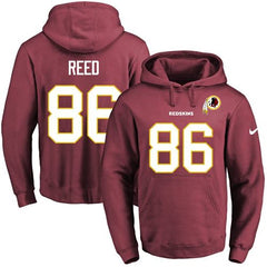 Redskins #86 Jordan Reed Burgundy Red Name & Number Pullover NFL Hoodie 