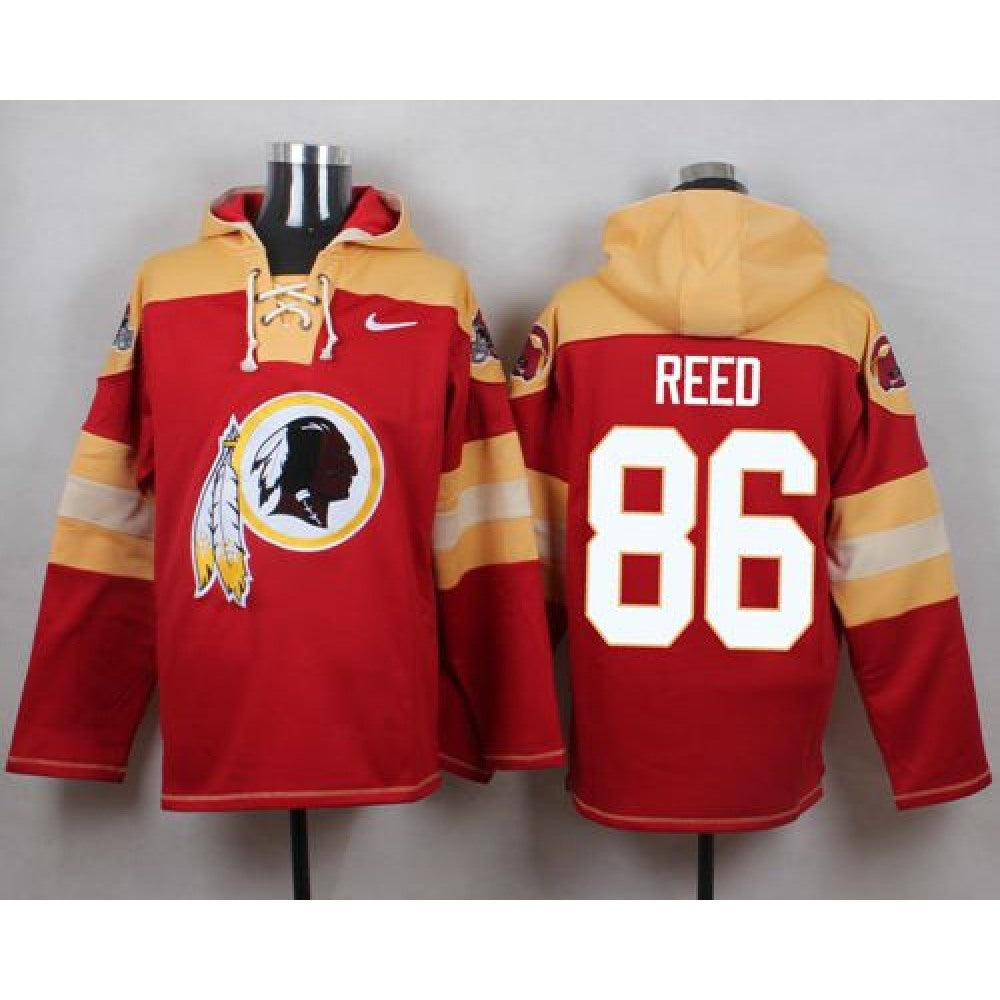 Redskins #86 Jordan Reed Burgundy Red Player Pullover NFL Hoodie 