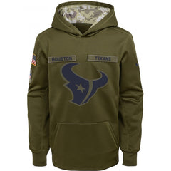 Youth Houston Texans Olive Salute to Service Pullover Performance NFL Hoodie 