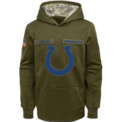 Youth Indianapolis Colts Olive Salute to Service Pullover Performance NFL Hoodie 