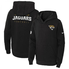 Youth Jacksonville Jaguars Black Sideline Club Fleece Pullover Hoodie 