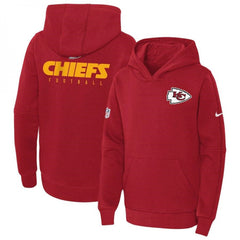 Youth Kansas City Chiefs Red Sideline Club Fleece Pullover Hoodie 