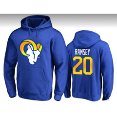 Youth Los Angeles Rams #20 Jalen Ramsey Blue Pullover Hoodie 