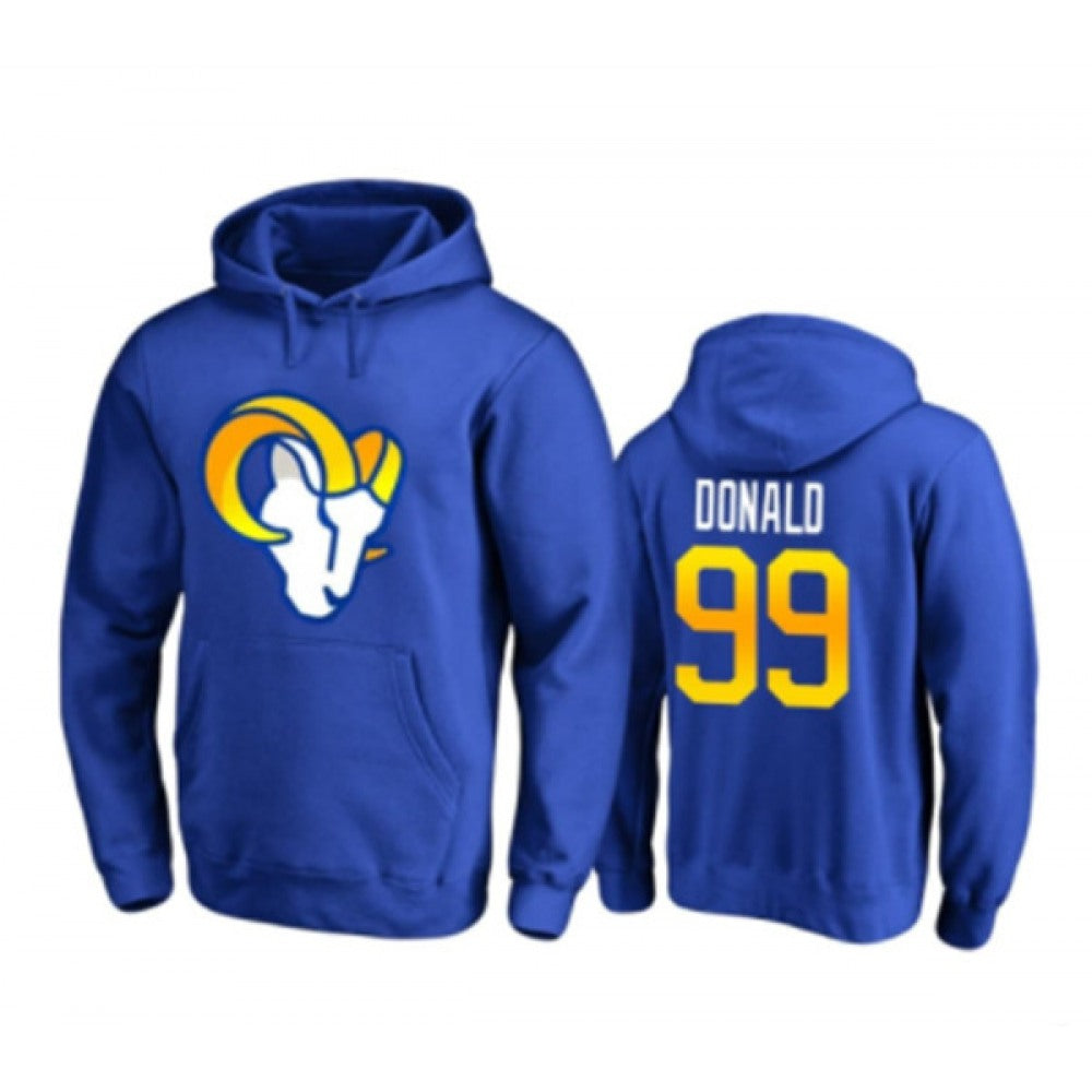 Youth Los Angeles Rams #99 Aaron Donald Blue Pullover Hoodie 