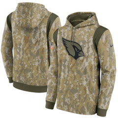 Men's Arizona Cardinals Camo 2021 Salute To Service Therma Performance Pullover Hoodie 