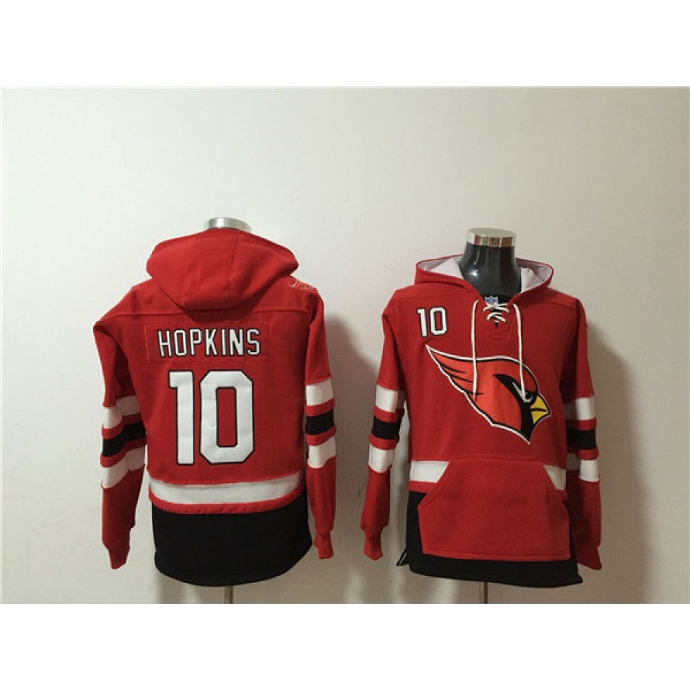 Men's Arizona Cardinals #10 DeAndre Hopkins Red Ageless Must-Have Lace-Up Pullover Hoodie 