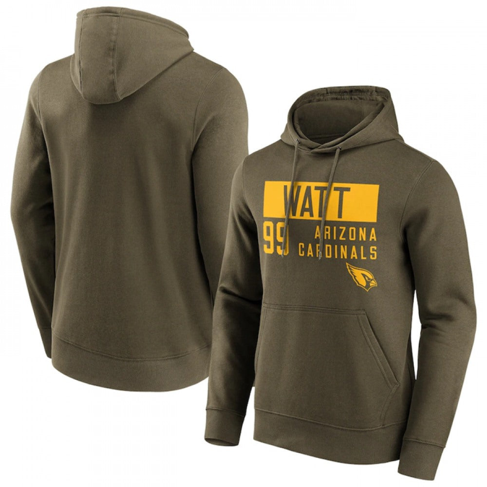 Men's Arizona Cardinals #99 J.J. Watt Fashion Name & Number Hoodie 