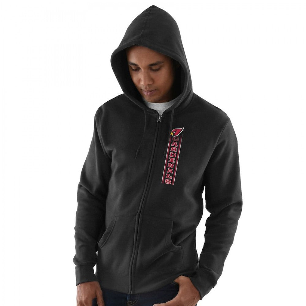 Men's Arizona Cardinals Black Hook and Ladder Full-Zip NFL Hoodie 