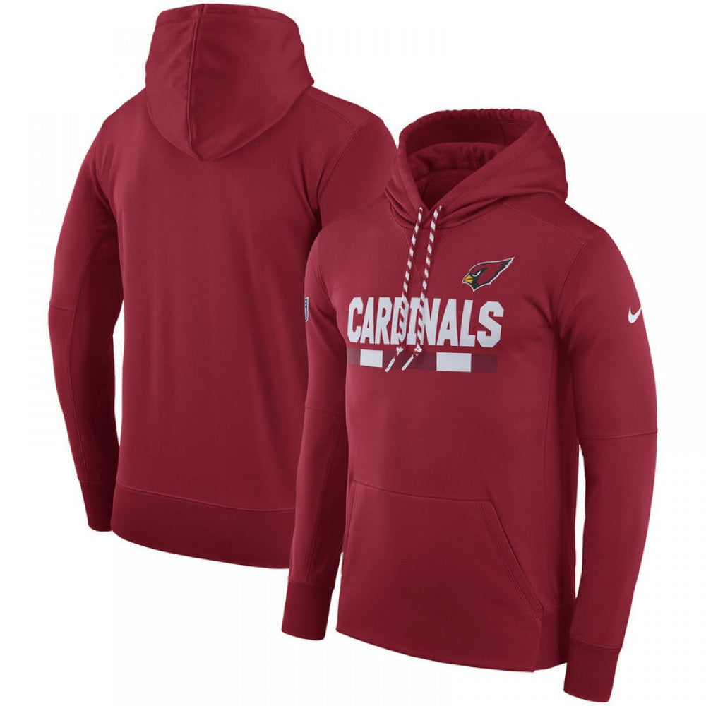 Men's Arizona Cardinals Cardinal Sideline Team Name Performance Pullover Hoodie 
