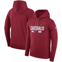 Men's Arizona Cardinals Cardinal Sideline Team Name Performance Pullover Hoodie 