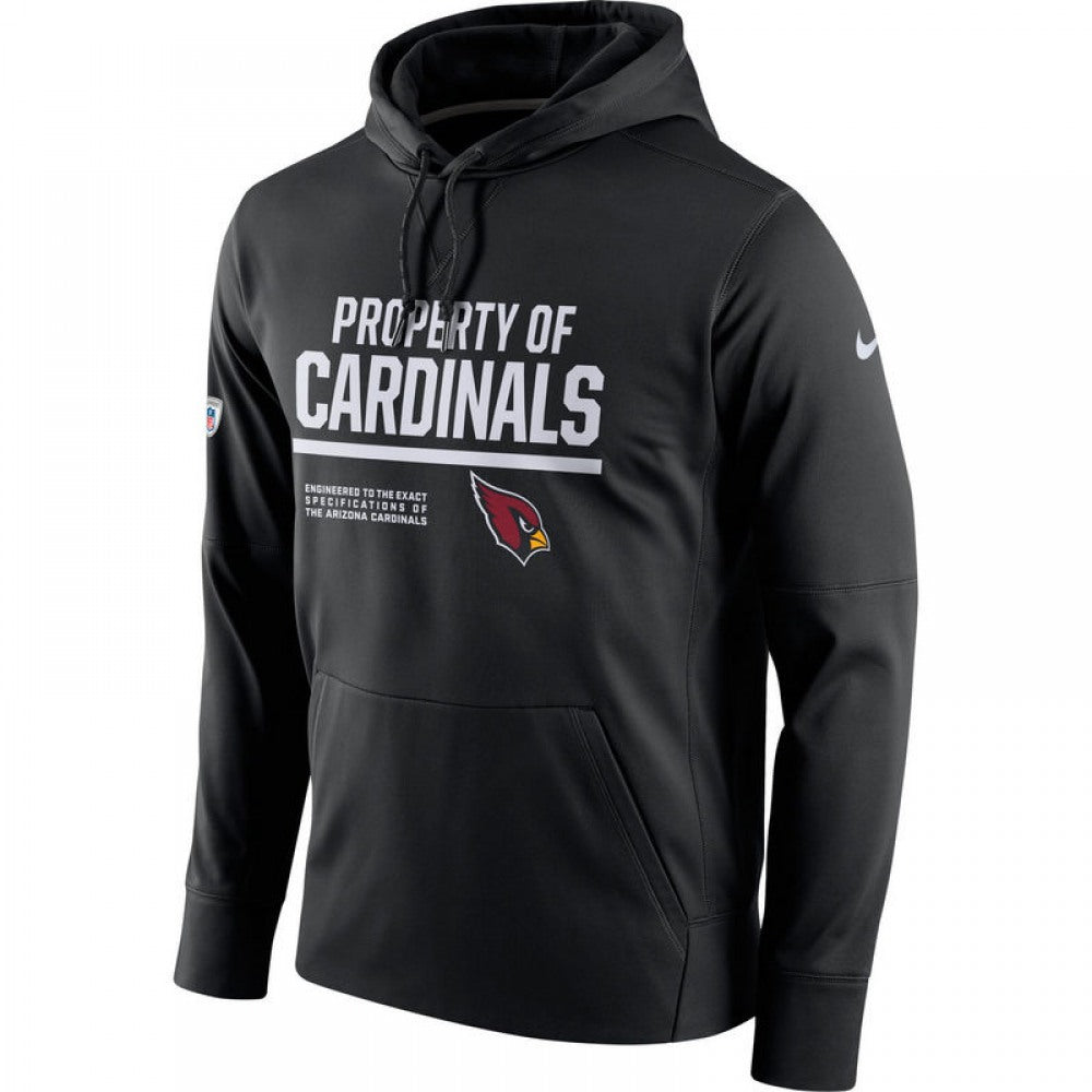 Men's Arizona Cardinals Black Circuit Property Of Performance Pullover Hoodie 