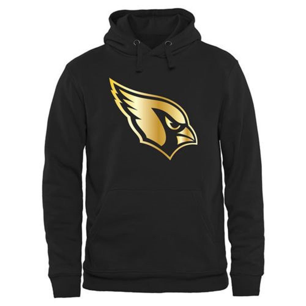Men's Arizona Cardinals Pro Line Black Gold Collection Pullover Hoodie 