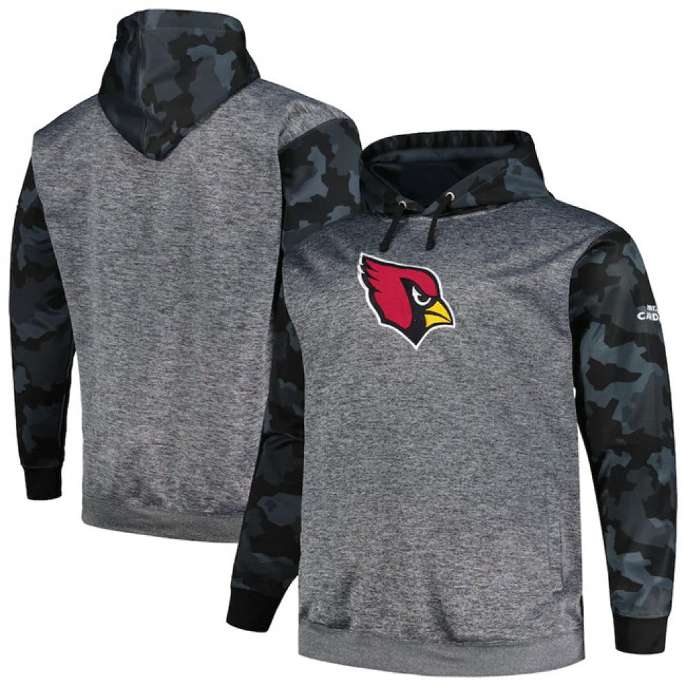 Men's Arizona Cardinals Heather Charcoal Big & Tall Camo Pullover Hoodie 