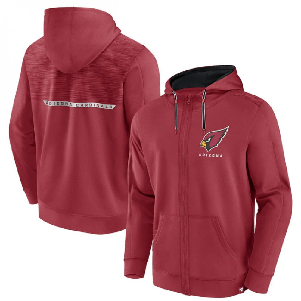 Men's Arizona Cardinals Red Defender Evo Full-Zip Hoodie 
