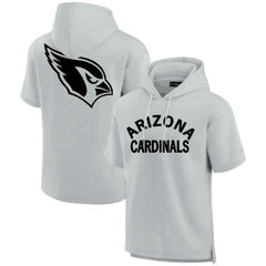Men's Arizona Cardinals Gray Super Soft Fleece Short Sleeve Hoodie 