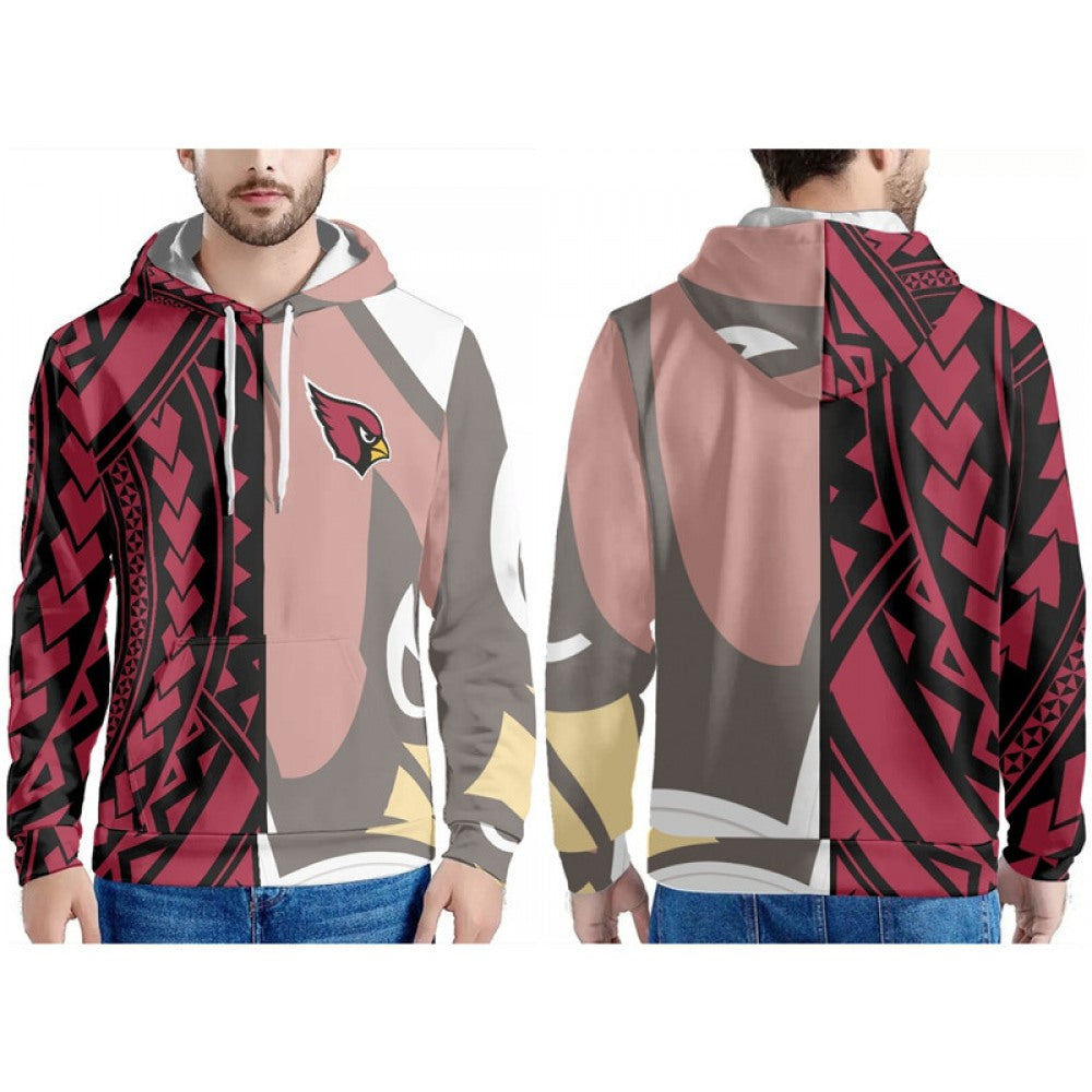 Men's Arizona Cardinals Red/Black Pullover Hoodie 