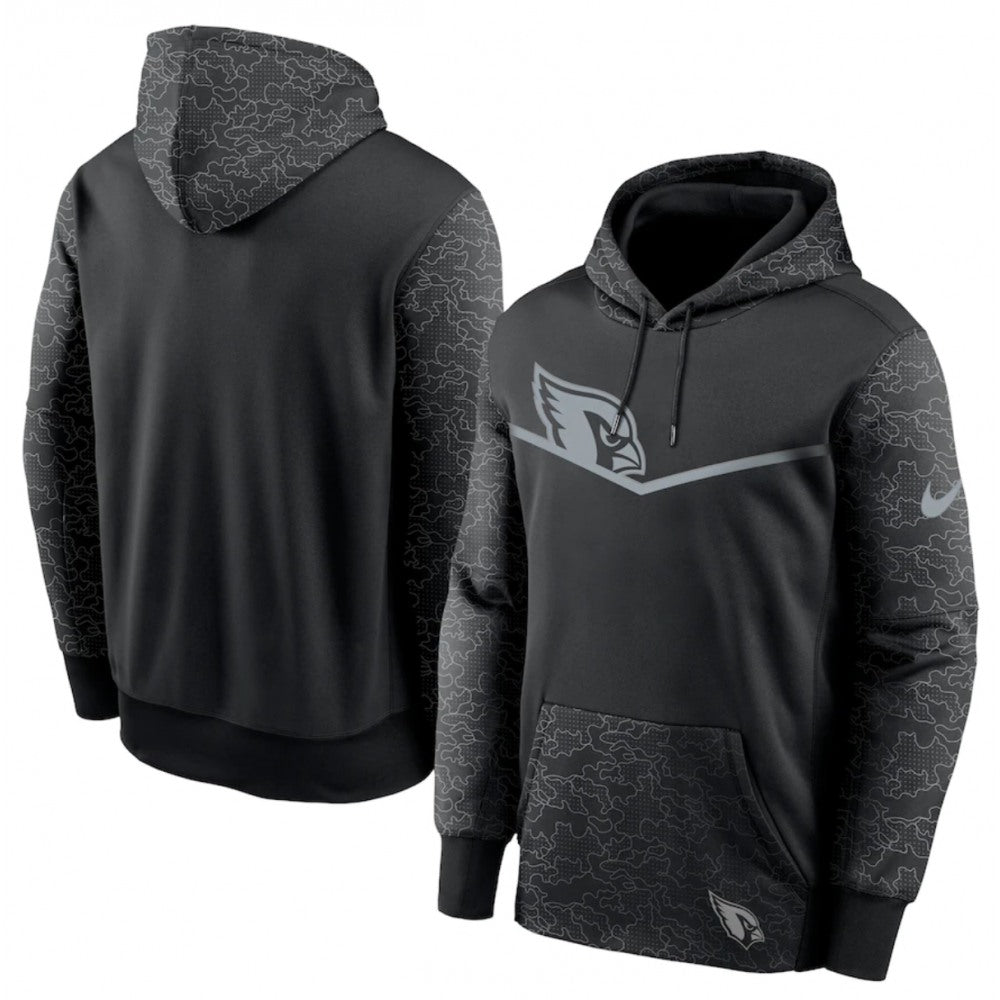 Men's Arizona Cardinals Black Reflective Therma Hoodie 