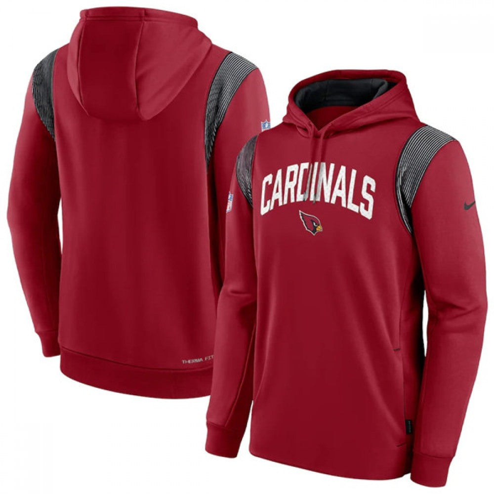 Men's Arizona Cardinals Burgundy Sideline Stack Performance Pullover Hoodie 001 