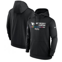Men's Arizona Cardinals 2022 Black Crucial Catch Therma Performance Pullover Hoodie 